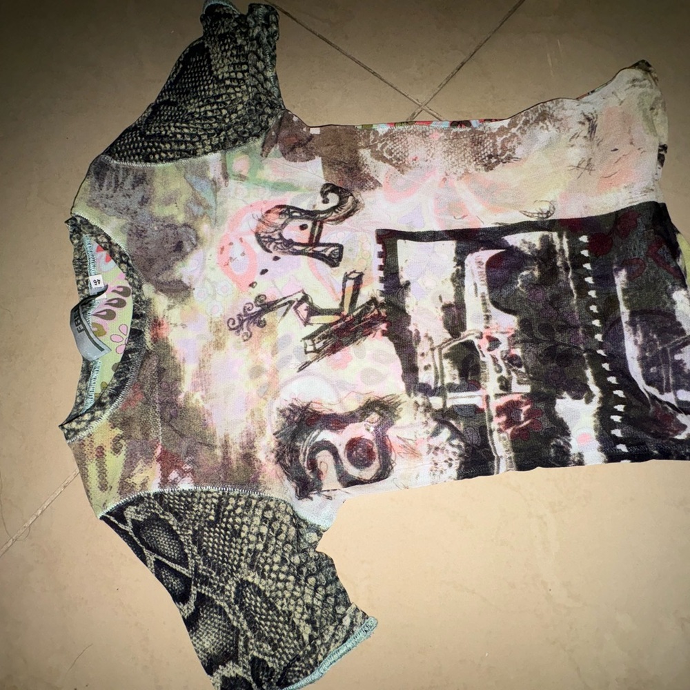 Roberto Cavalli Floral Graphic Top